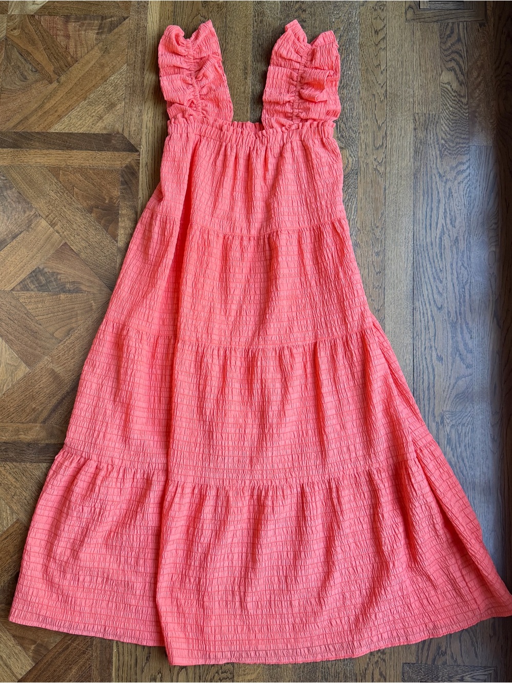 THML ruffle long orange dress-darling!  Great dress- PERFECT GAME DAY ORANGE!!!